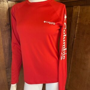 Columbia Red Long Sleeve PFG Shirt